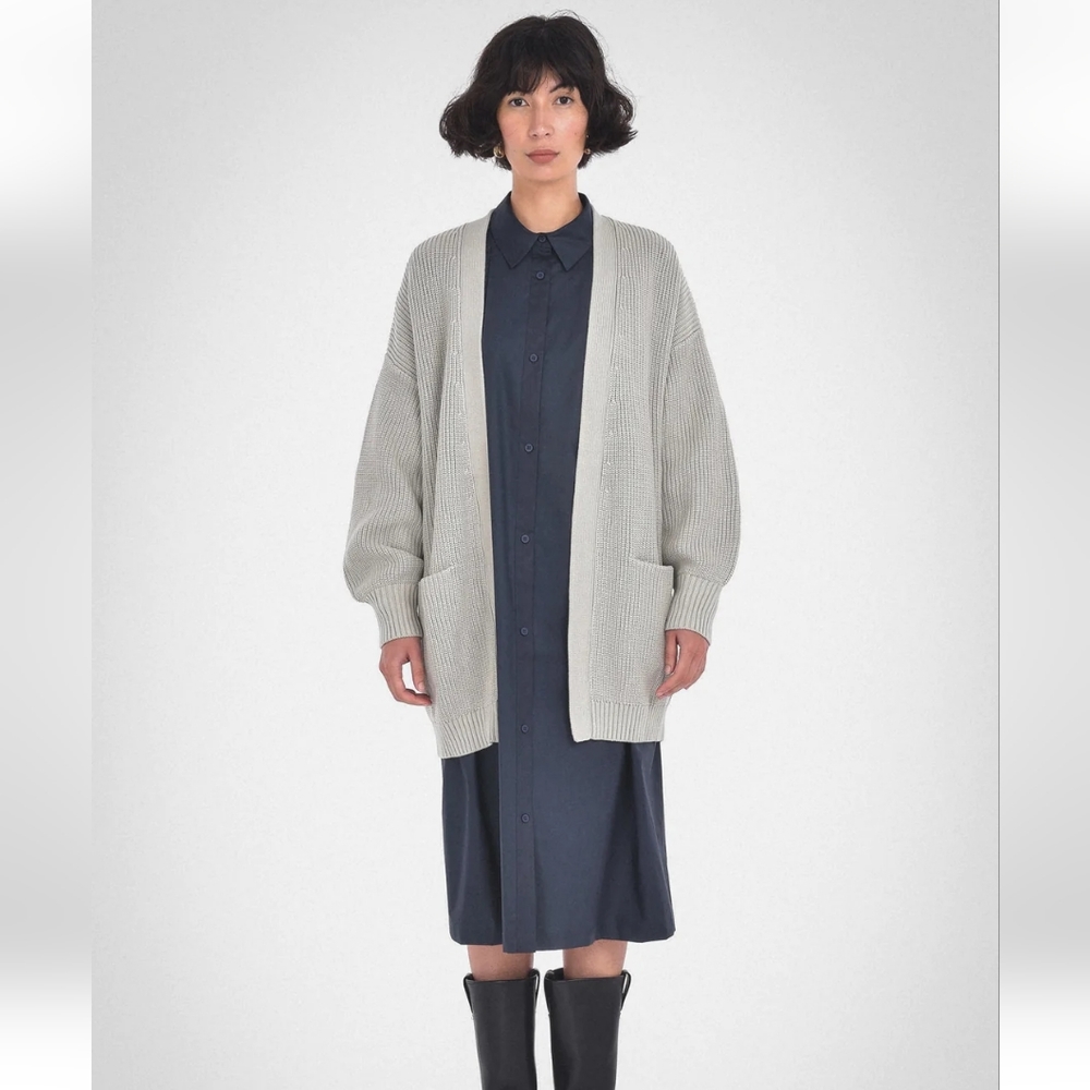 Paper Label Cotton Knit Cardigan Sweater sz S